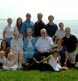 An extended family, 50th Wedding Anniversary, at their home on the water.
